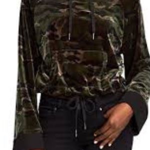 PAM & GELA velour camouflage hoodie size S